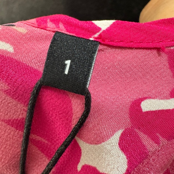 The Kooples Short Printed Silk Dress Pink - Picture 6 of 16